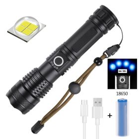 High Power LED Zoom Flashlight Rechargeable Camping Hiking Torch